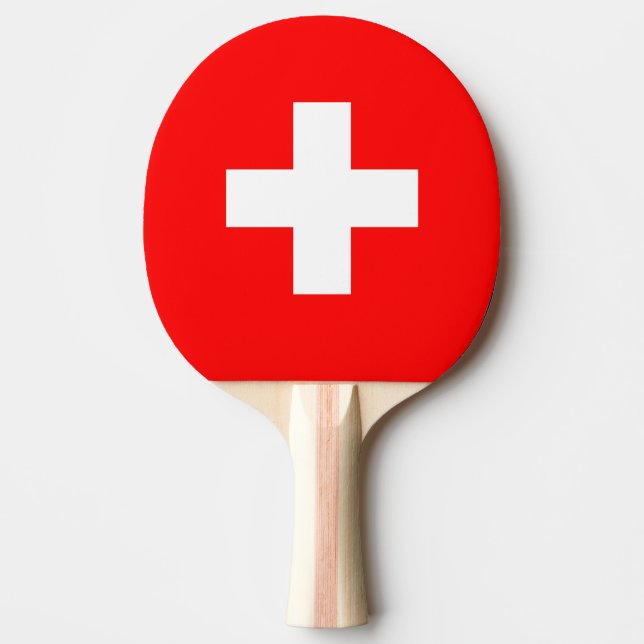 Raquete De Ping Pong Bandeira da Suíça (Frente)