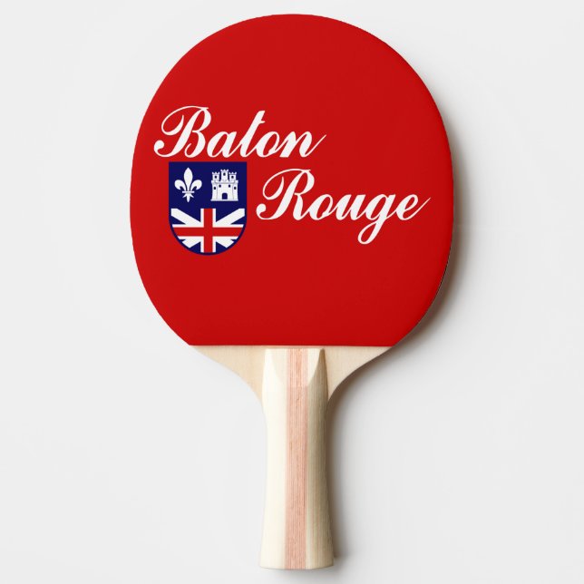 Raquete De Ping Pong Bandeira de Baton Rouge, Ping Pong Paddle da Louis (Frente)