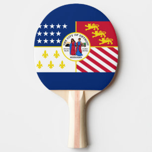 Raquete De Ping Pong Bandeira de Detroit, Michigan Ping Pong Paddle