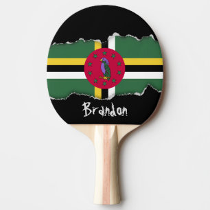 Raquete De Ping Pong Bandeira de Dominica