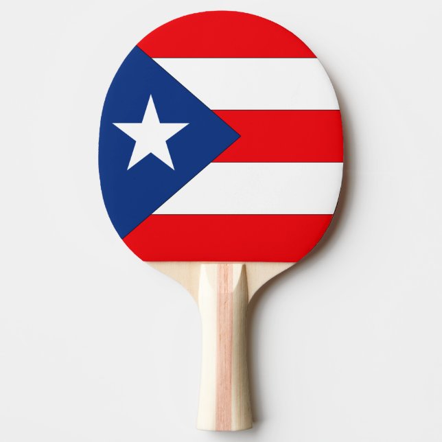 Raquete De Ping Pong Bandeira de Puerto Rico (Frente)