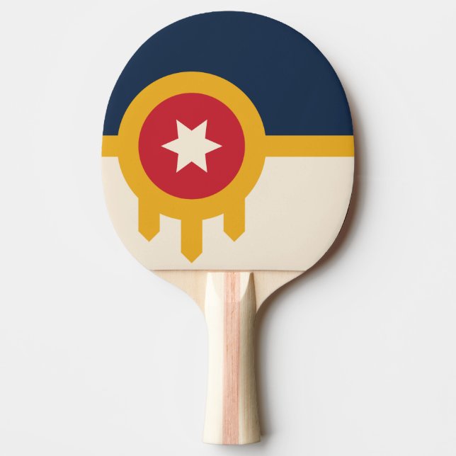 Raquete De Ping Pong Bandeira de Tulsa, Oklahoma (Frente)