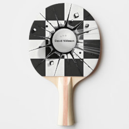 Raquete De Ping Pong Bandeira de Xadrez Esportes Mesa Tênis Bola Break-