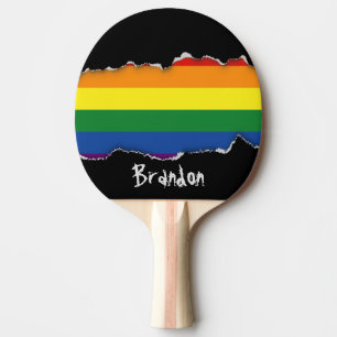 Raquete De Ping Pong Bandeira do arco-íris do orgulho gay