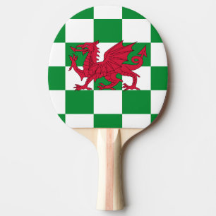 Raquete De Ping Pong Bandeira do Dragão Céltico Vermelho Místico do Paí