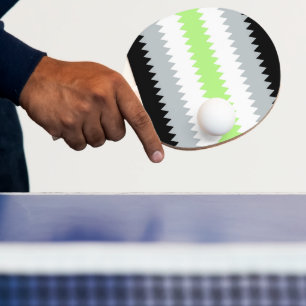 Raquete De Ping Pong Bandeira do Orgulho Agênero Groovy Boho ZigZag Abs