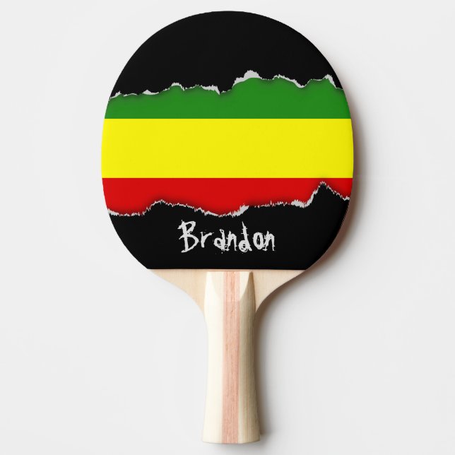 Raquete De Ping Pong Bandeira do orgulho de Rastafarian (Frente)