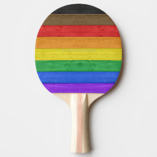 Raquete De Ping Pong Bandeira do orgulho gay inclusivo de SlipperyJoe t
