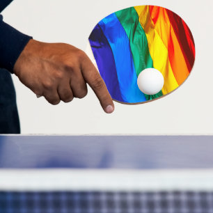 Raquete De Ping Pong Bandeira do orgulho gay SlipperyJoe's ondulando ve