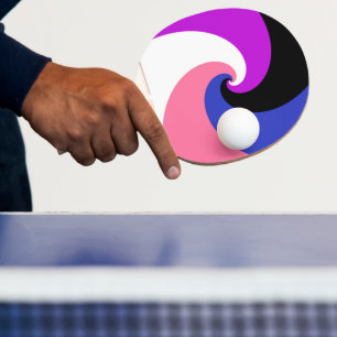 Raquete De Ping Pong Bandeira do Orgulho Genderfluid Abstrata Espiral B