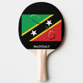 Raquete De Ping Pong BANDEIRA E MAPA DE SÃO CRISTÓVÃO E NEVIS Personali