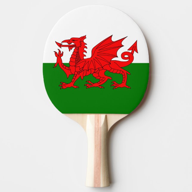 Raquete De Ping Pong Bandeira galesa Dragão vermelho galês (Frente)