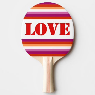 Raquete De Ping Pong Bandeira LGBTQ+ Lésbica com Orgulho de Stripes de