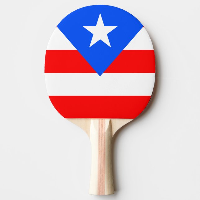 Raquete De Ping Pong Bandeira Porto Rico (Frente)