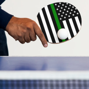 Raquete De Ping Pong Bandeira Thin Green Line: Veteranos Militares Patr