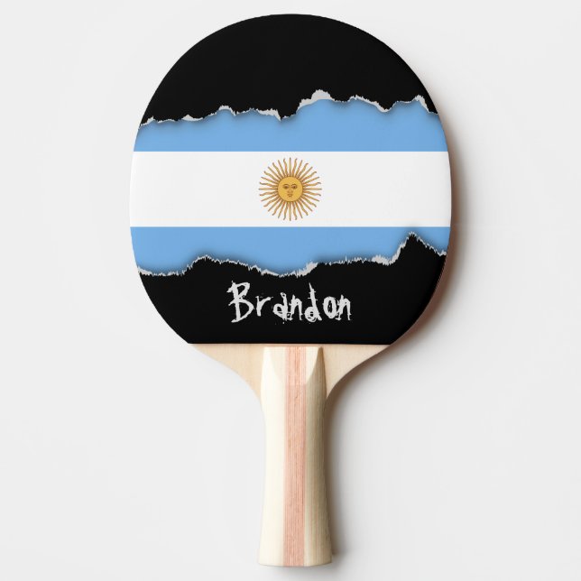 Raquete De Ping Pong Bandeira tradicional da Argentina (Frente)