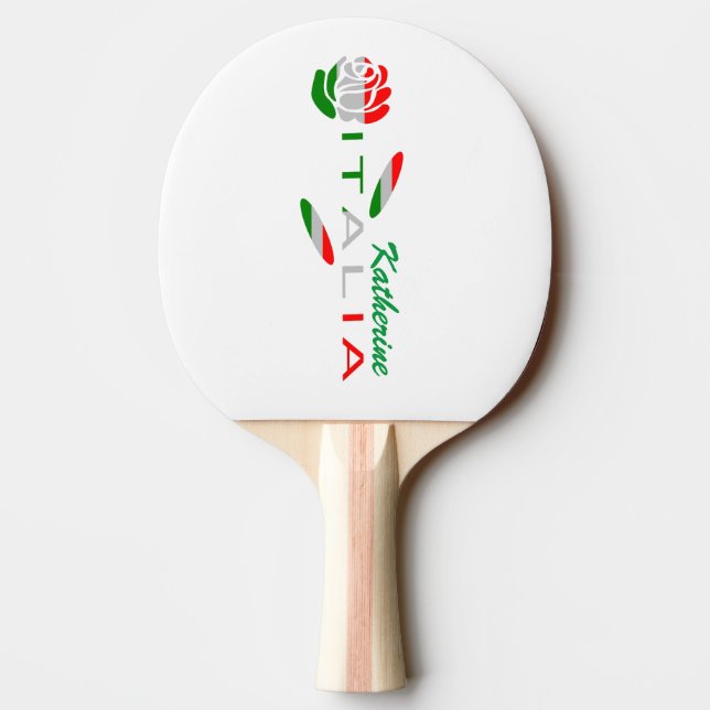 Raquete De Ping Pong Bandiera d'Italia Rosa Personalizada (Verso)