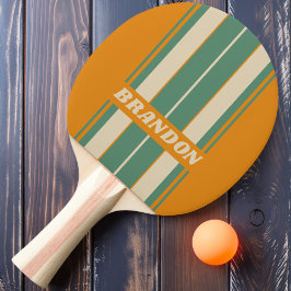 Raquete De Ping Pong Banhas de Conselho Laranja Retroativas com Nome