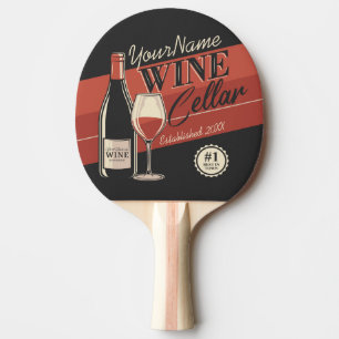 Raquete De Ping Pong Bar da sala de Provando da Garrafa do Vinho Person