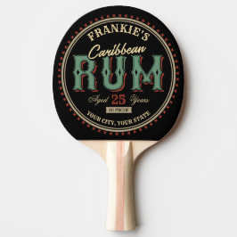 Raquete De Ping Pong Bar de Etiqueta de Rum de Caribe Personalizado