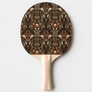 Raquete De Ping Pong Barroco Floral: Papel de Carteira Clássico Vintage