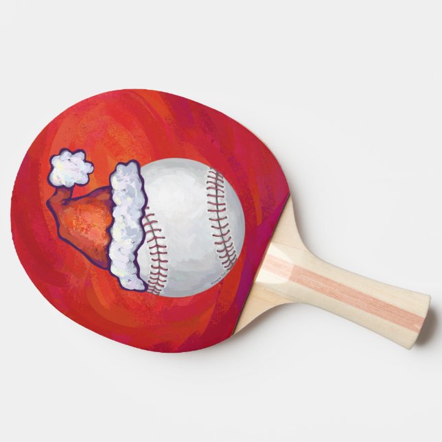 Raquete De Ping Pong Baseball com Santa Hat em Vermelho (Lateral)