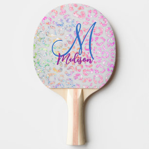 Raquete De Ping Pong Bastante iridescente Monograma da impressão digita