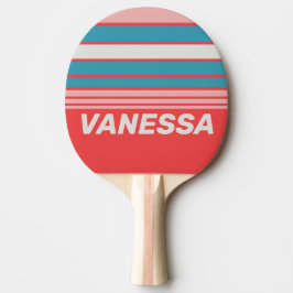 Raquete De Ping Pong Batom Vintage Horizontais com Nome