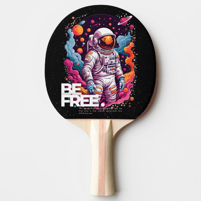 Raquete De Ping Pong BE FREE Astronauta design (Frente)