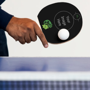 Raquete De Ping Pong Bebado Green Chameleon Lizard Saindo