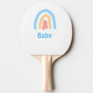 Raquete De Ping Pong bebê arco-íris laranja azul adicionar texto nome