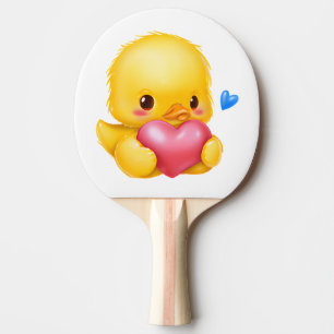 Raquete De Ping Pong Bebê bonito com coração cor-de-Namorados rosa
