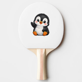 Raquete De Ping Pong Bebê Pingüim Fofo Acenando Personagem de Desenho I