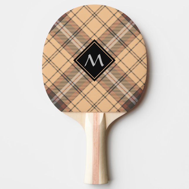 Raquete De Ping Pong Beige e Brown Tartan (Frente)