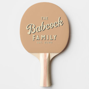 Raquete De Ping Pong Beijo de Pêssego de Meados do Século Nome da Famíl