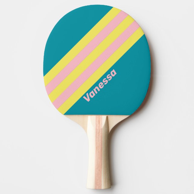 Raquete De Ping Pong Beijo do Mar Doce Strike com Nome (Frente)