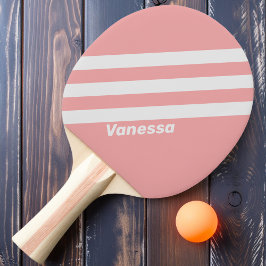 Raquete De Ping Pong Beijo Retro com Três Faixas com Nome