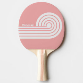Raquete De Ping Pong Beijo Retro Faixa Ondulada Dupla com Nome