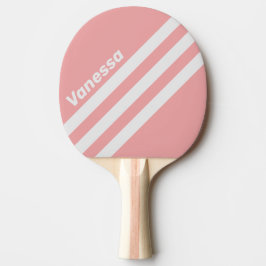 Raquete De Ping Pong Beijo Retro Listras de Três Ângulos com Nome
