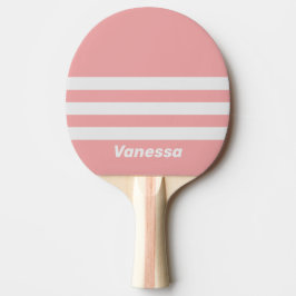 Raquete De Ping Pong Beijo Retro Três Listras na Diagonal com Nome