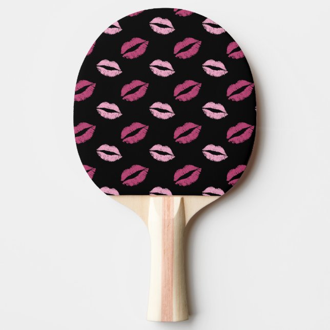 Raquete De Ping Pong Beijos Cor-de-Rosa (Frente)