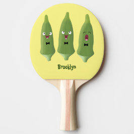 Raquete De Ping Pong Bela caricatura de okra
