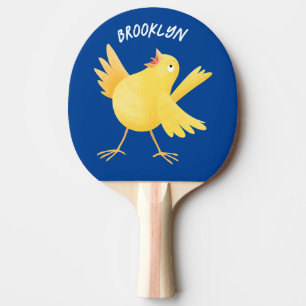 Raquete De Ping Pong Bela fotografia de pássaro canário amarelo cantand