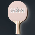 Raquete De Ping Pong Beleza Rosa Moderna Pastel Personalizada Seu Nome<br><div class="desc">Beleza Rosa Moderna Pastel Personalizada Seu Nome</div>