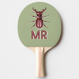 Raquete De Ping Pong Besouro Veado Monograma Personalizado Arte de Inse