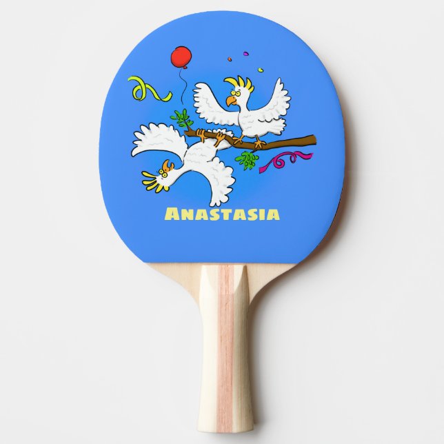Raquete De Ping Pong Bicatuta de pássaros engraçados (Frente)