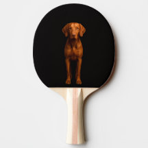 Black 4 Luxe ping pong paddle, Agile Vizsla Dog