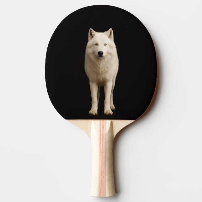 Raquete De Ping Pong Black 4 Luxe ping pong paddle, Ivory Arctic Wolf (Verso)