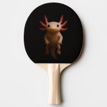 Black 4 Luxe ping pong paddle, Mexican Axolotl