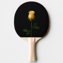 Black 4 Luxe ping pong paddle, Sunlit Yellow Rose